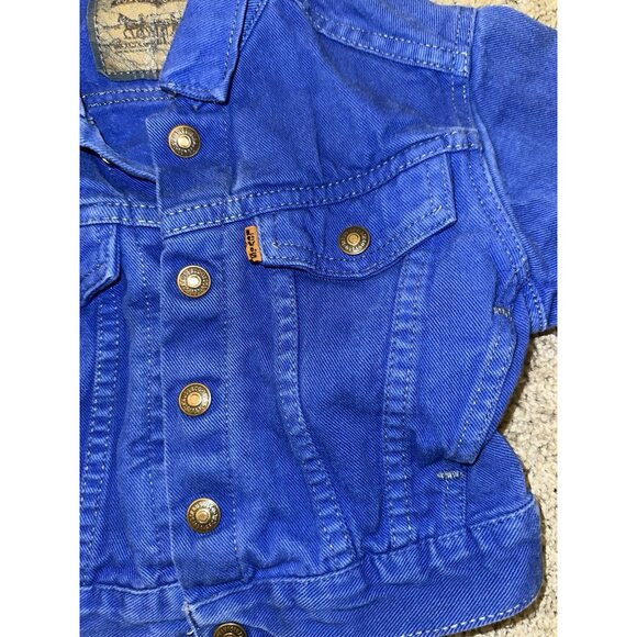 VTG‎ Little Levi’s 72027 Toddler 2T Denim Trucker Jacket USA Made Orange Tab - Picture 11 of 13